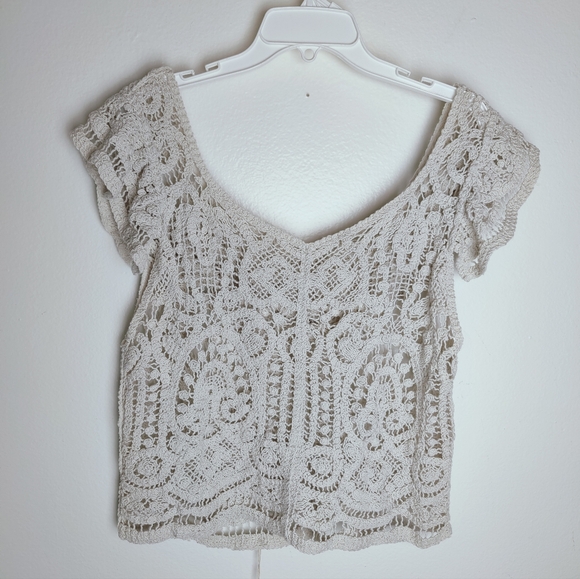 NWT Universal Thread Crochet Knit French Sleeve Ruffle Collar Cardigan, L - Picture 9 of 12